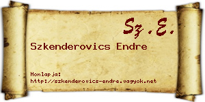 Szkenderovics Endre névjegykártya